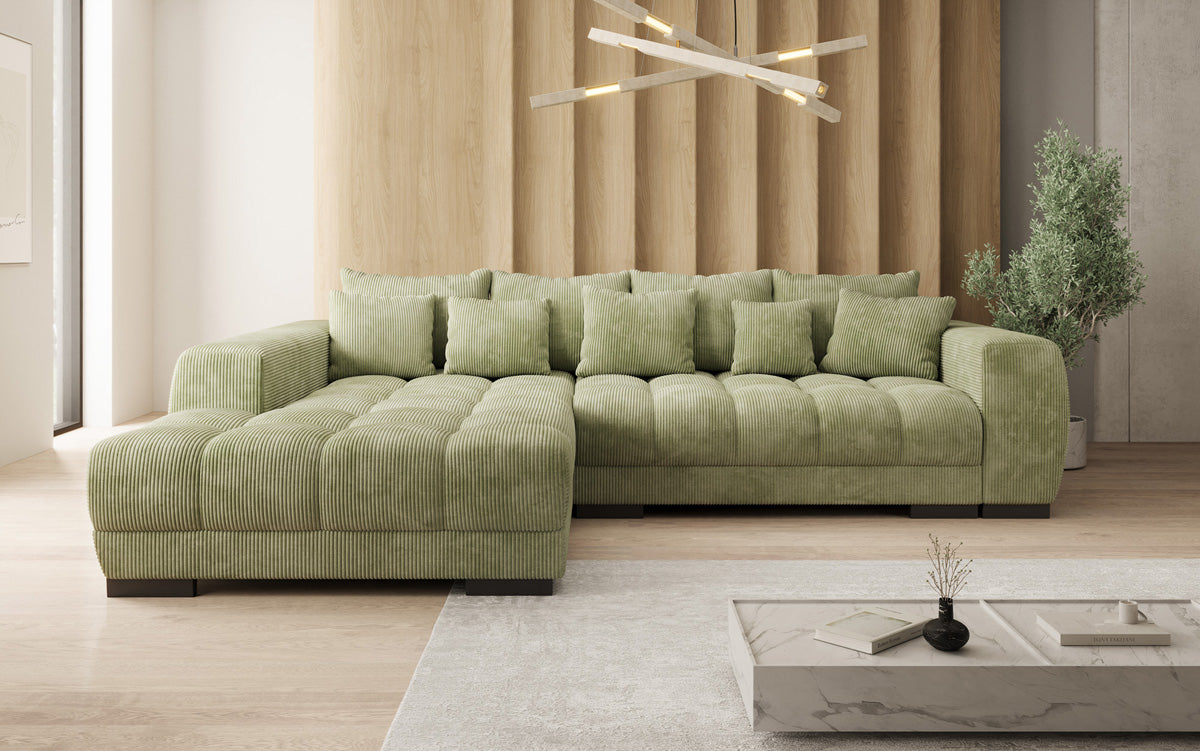 Canapé design Balu avec fonction couchage et espace de rangement en Côtelé
