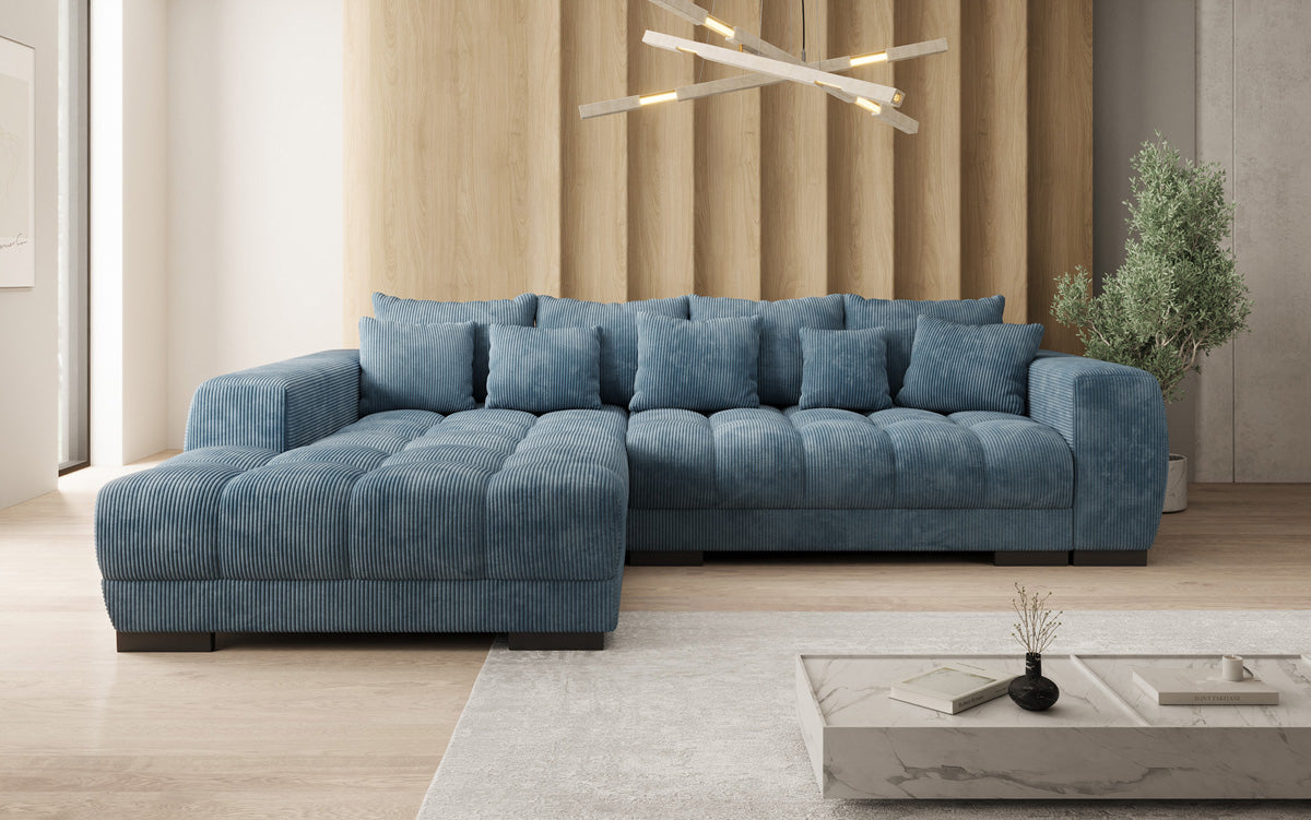 Canapé design Balu avec fonction couchage et espace de rangement en Côtelé