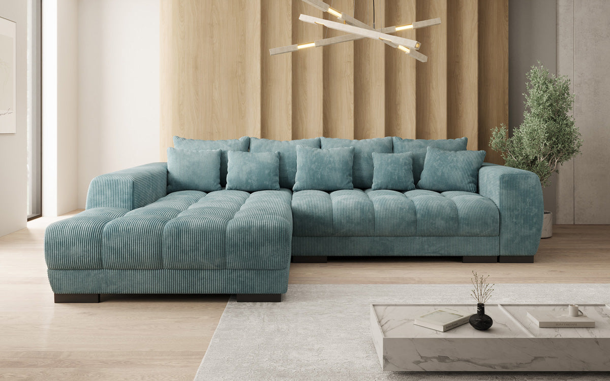 Canapé design Balu avec fonction couchage et espace de rangement en Côtelé