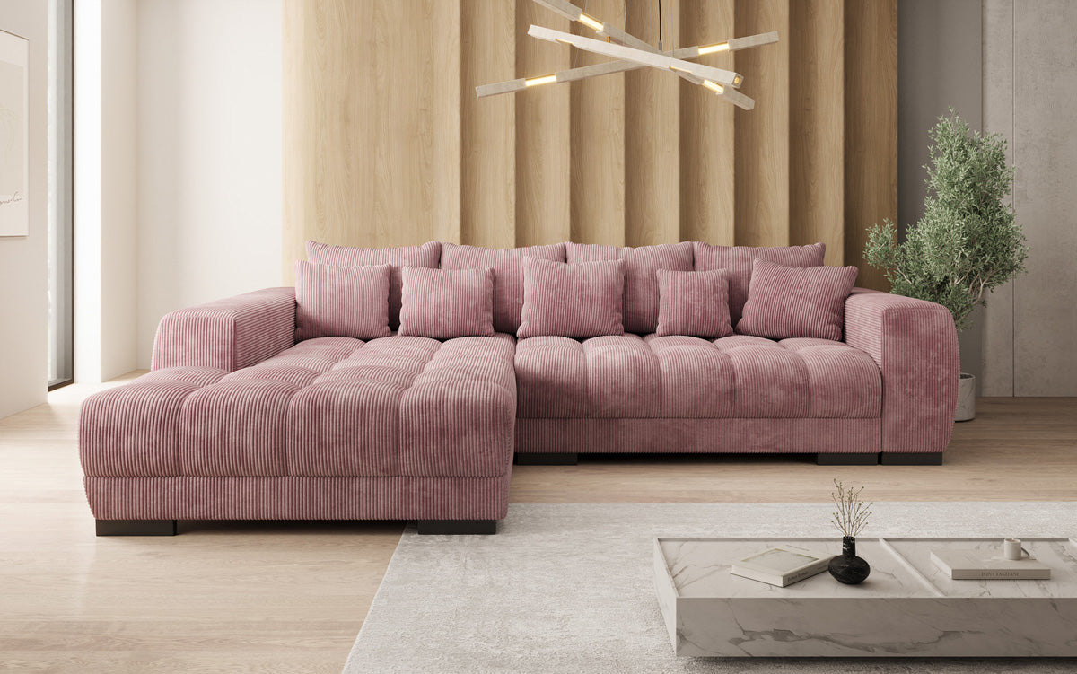Canapé design Balu avec fonction couchage et espace de rangement en Côtelé