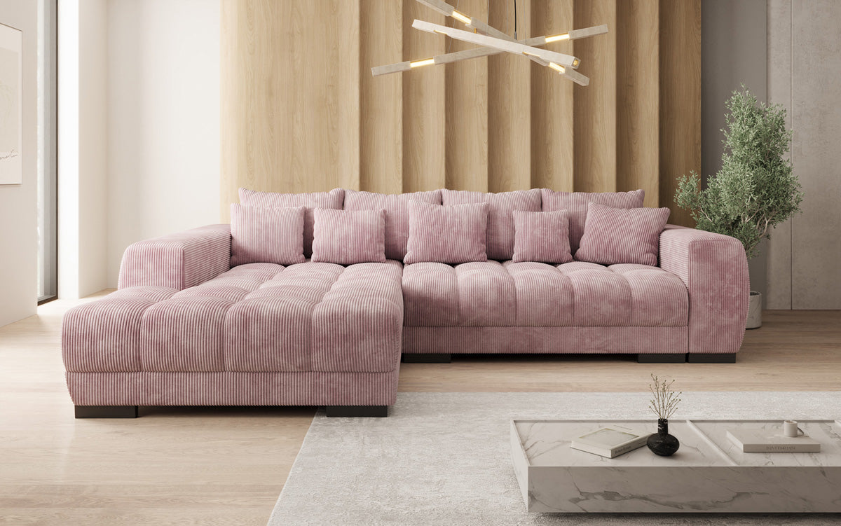 Canapé design Balu avec fonction couchage et espace de rangement en Côtelé