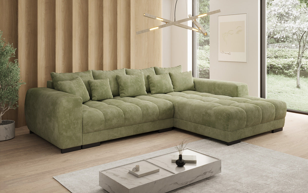 Canapé design Balu avec fonction couchage et espace de rangement en Côtelé