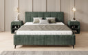 Designer gestoffeerd bed Nelly in Ribstof met opbergruimte