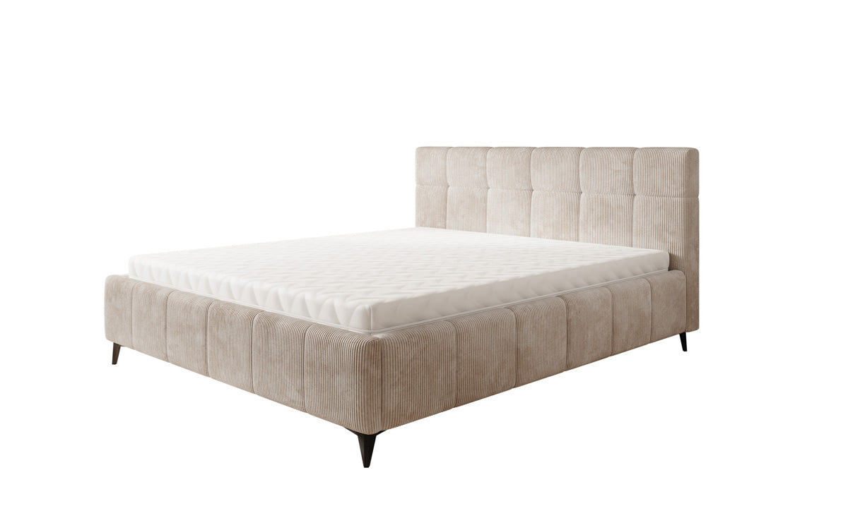 Designer gestoffeerd bed Nelly in Ribstof met opbergruimte