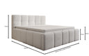 Designer gestoffeerd bed Romy in Teddystof Bouclé met opbergruimte incl. matrassen