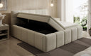 Designer gestoffeerd bed Romy in Teddystof Bouclé met opbergruimte incl. matrassen