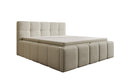 Designer gestoffeerd bed Romy in Teddystof Bouclé met opbergruimte incl. matrassen