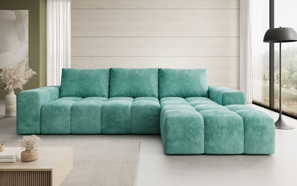 Canapé design Aila avec fonction couchage et fonction rabattable en Côtelé