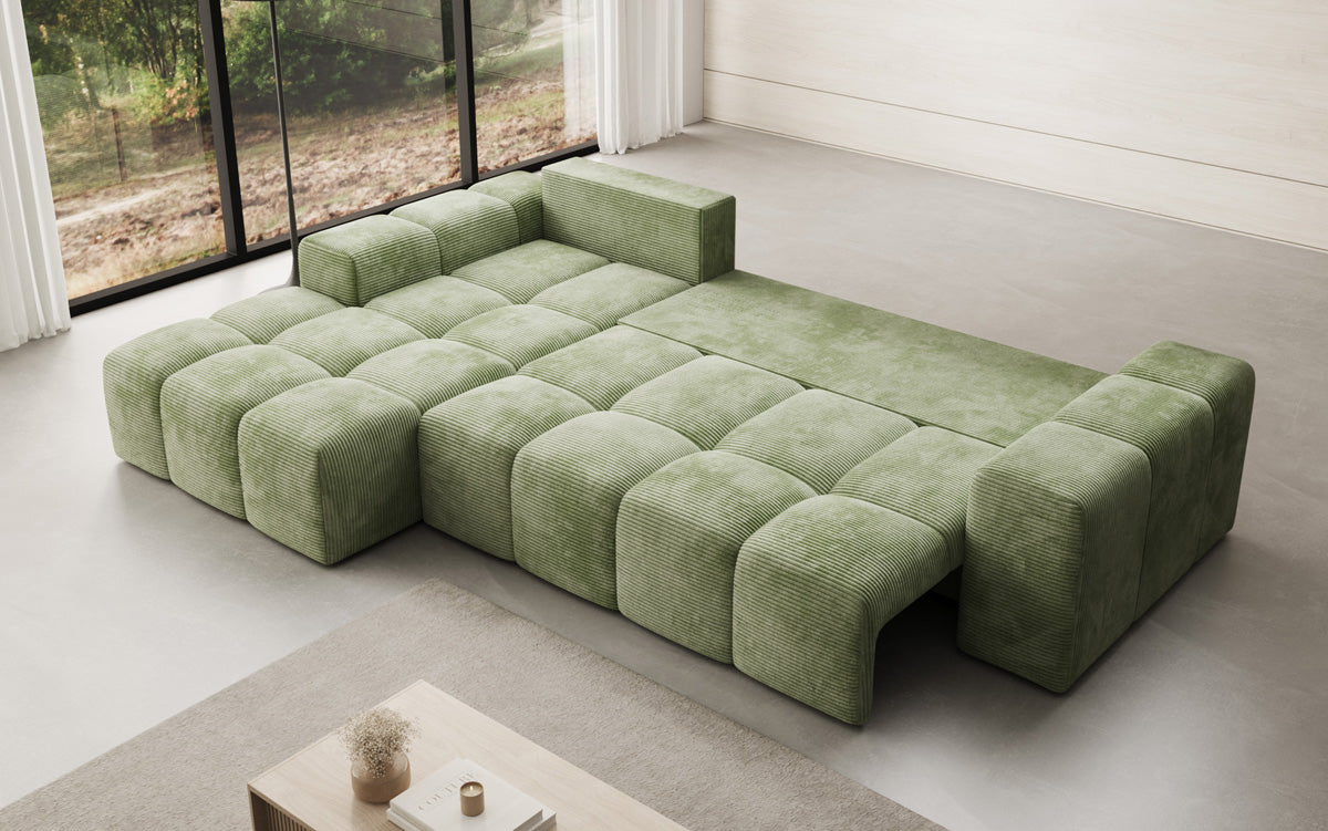 Canapé design Aila avec fonction couchage et fonction rabattable en Côtelé