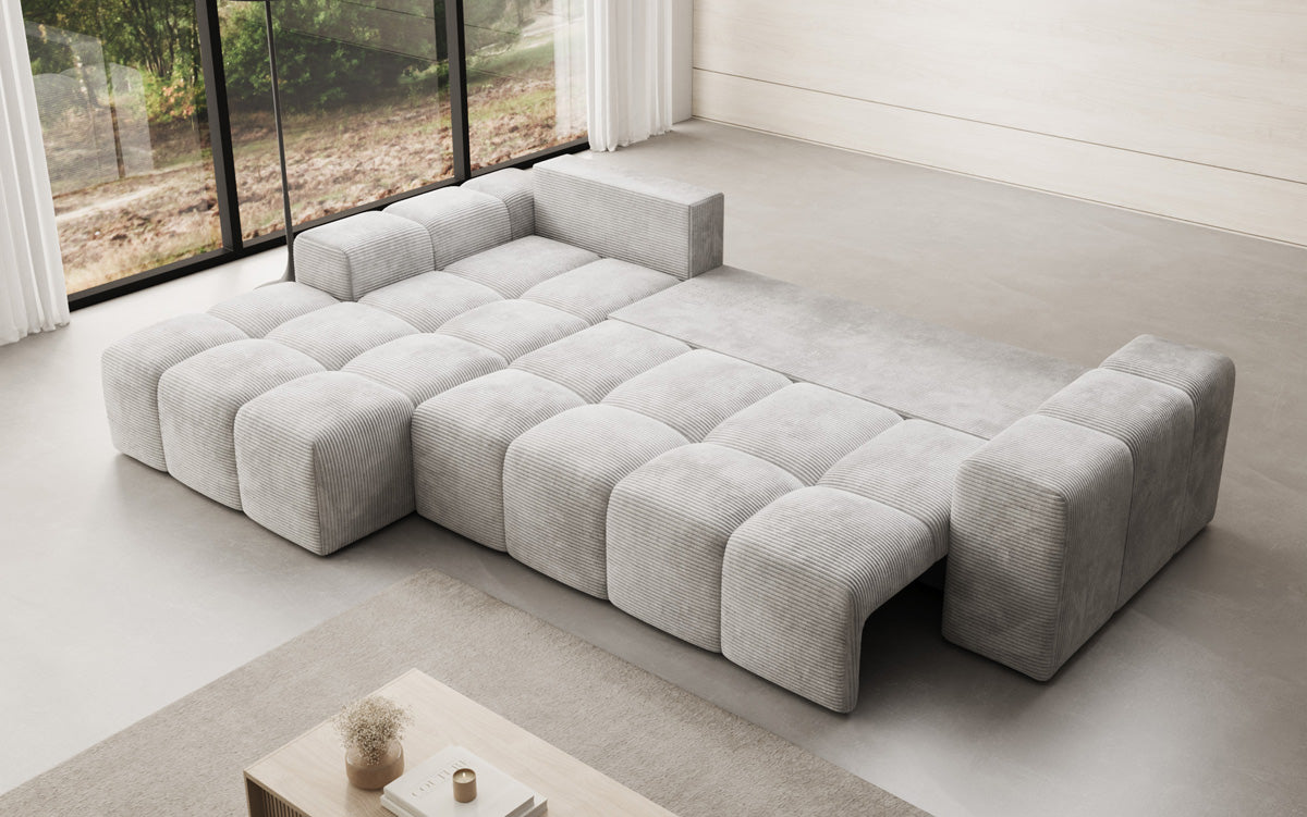 Canapé design Aila avec fonction couchage et fonction rabattable en Côtelé