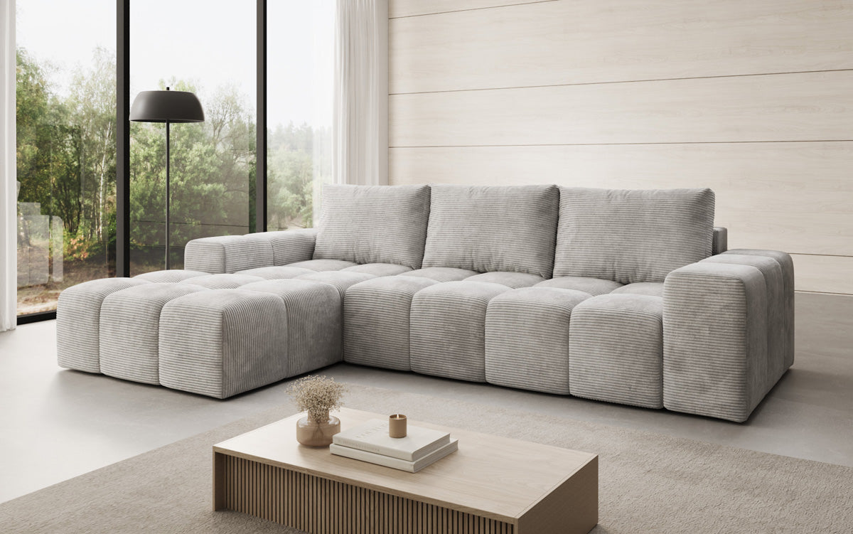Canapé design Aila avec fonction couchage et fonction rabattable en Côtelé