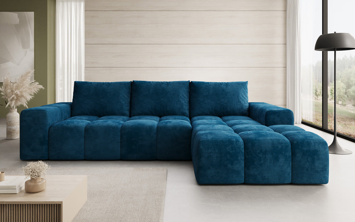 Canapé design Aila avec fonction couchage et fonction rabattable en Côtelé