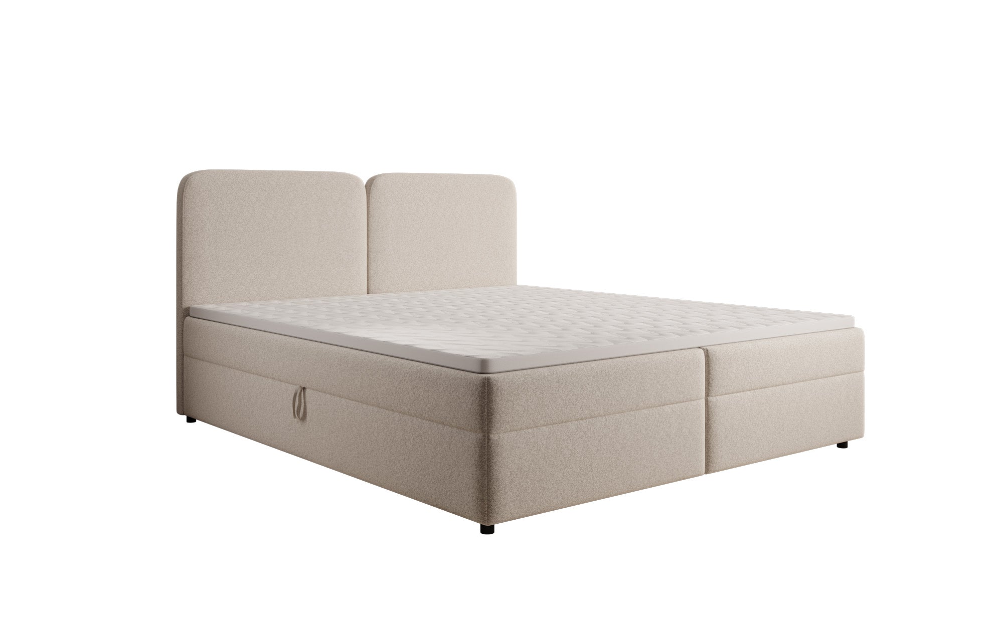 Boxspringbett Mira in Strukturstoff mit Stauraum