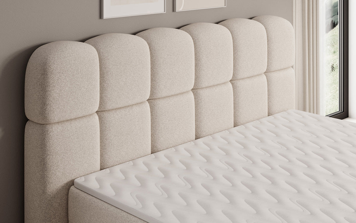 Boxspringbett Tilde in Strukturstoff mit Stauraum