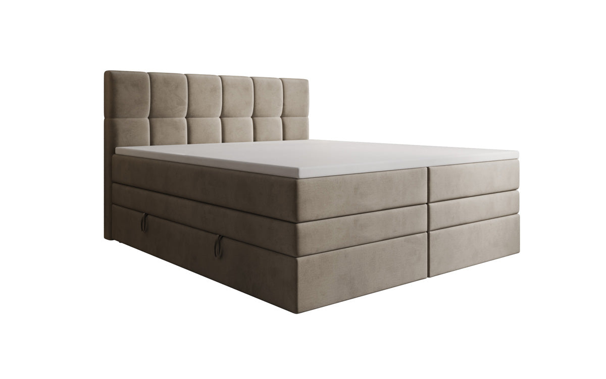 Boxspringbed Windsor met opbergruimte in Fluweel