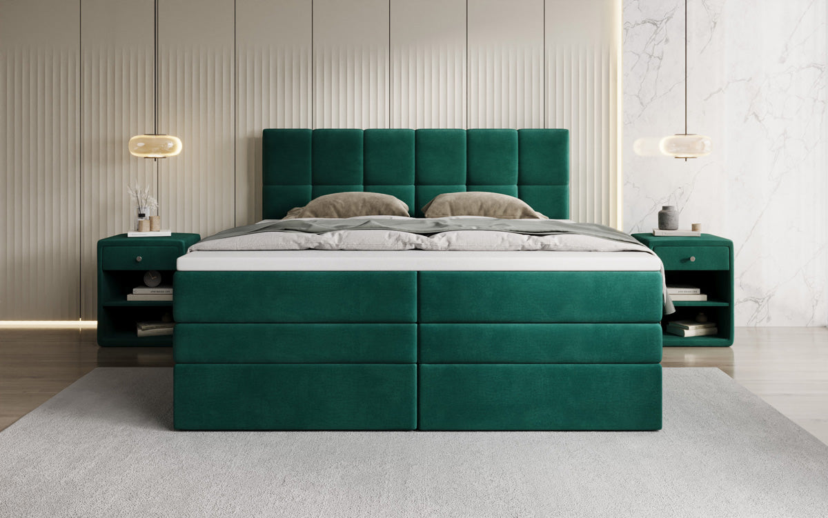 Boxspringbed Windsor met opbergruimte in Fluweel
