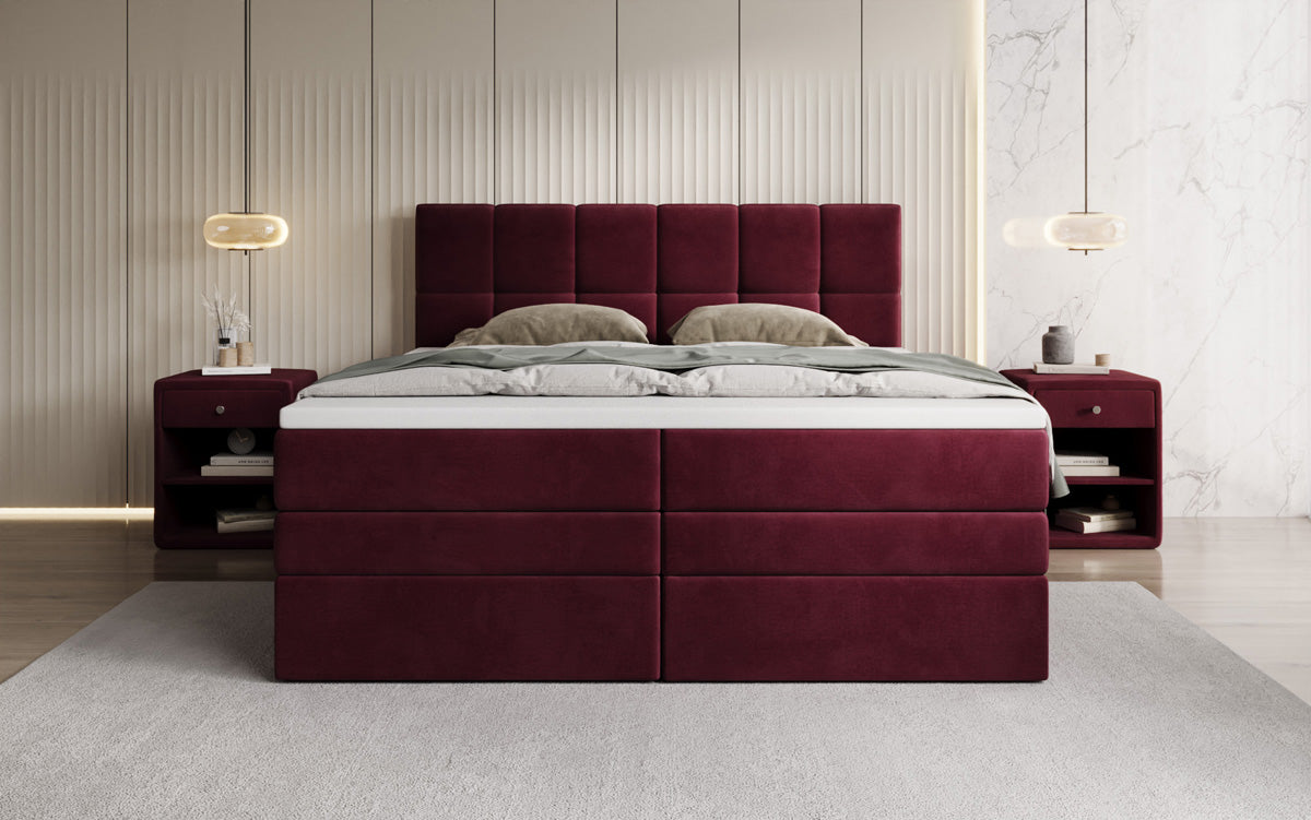 Boxspringbed Windsor met opbergruimte in Fluweel