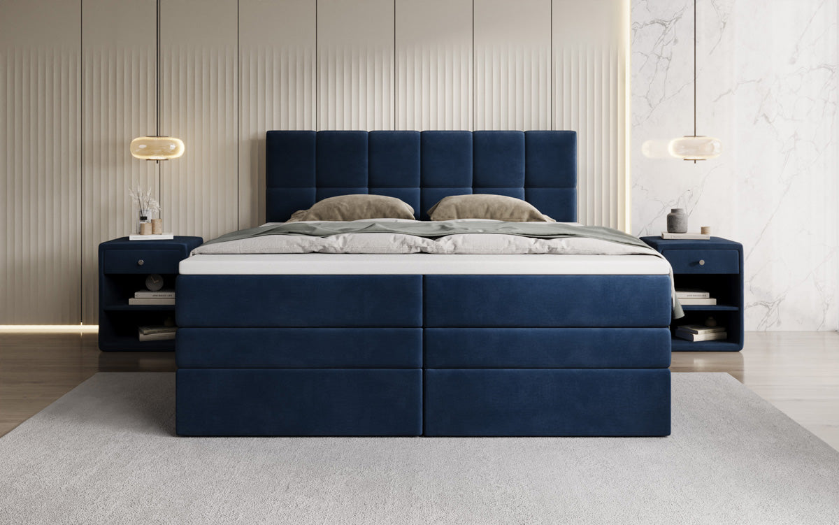 Boxspringbed Windsor met opbergruimte in Fluweel