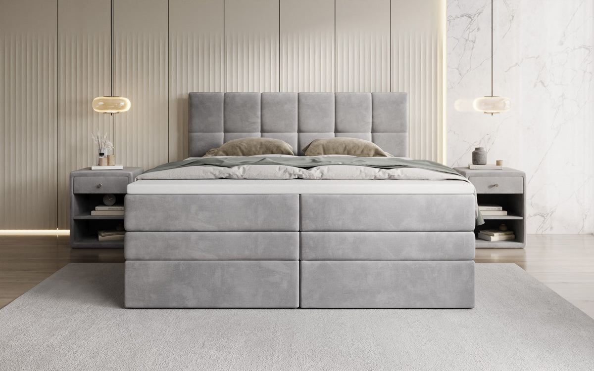 Boxspringbed Windsor met opbergruimte in Fluweel