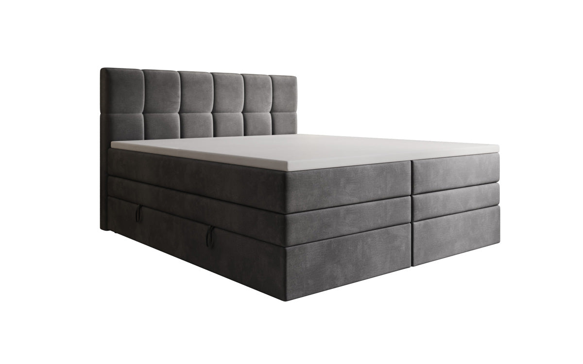 Boxspringbed Windsor met opbergruimte in Fluweel