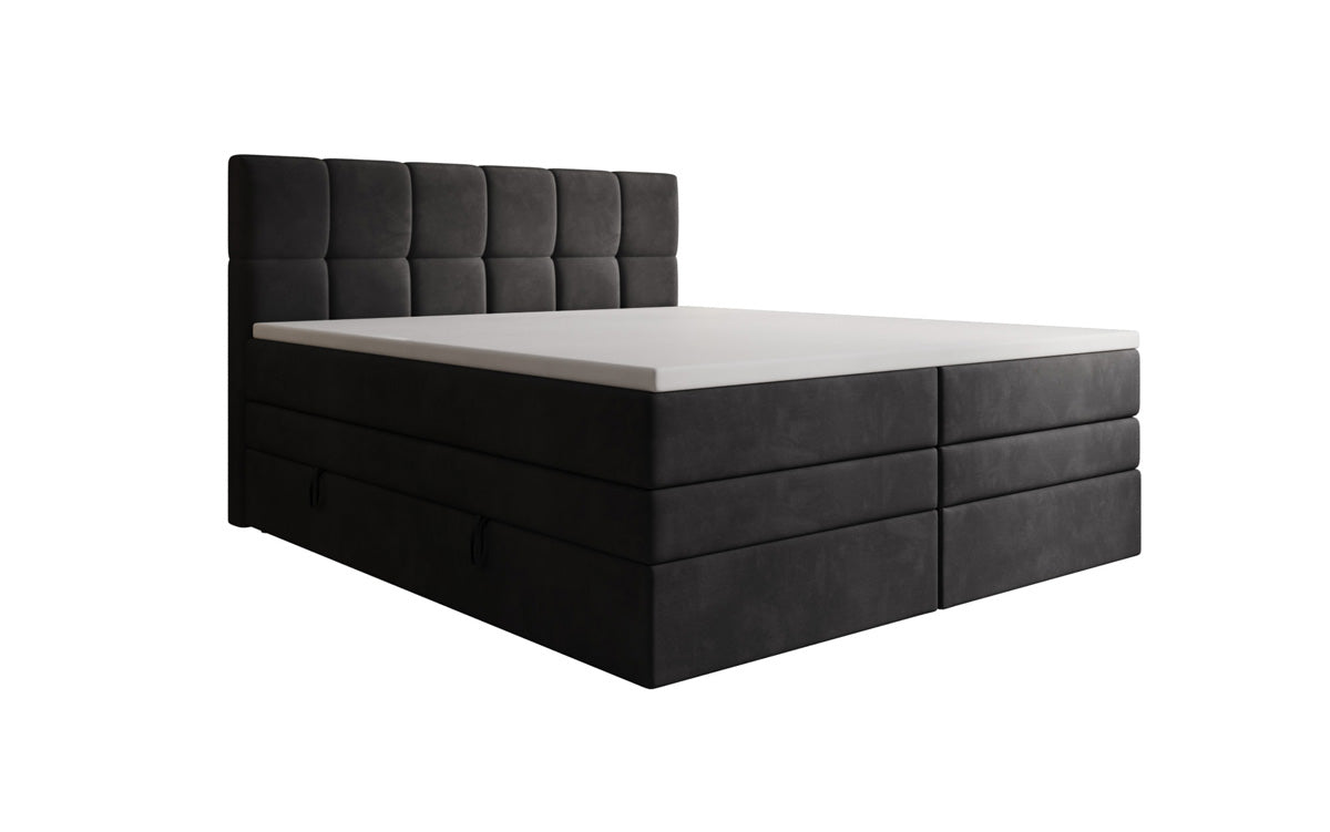 Boxspringbed Windsor met opbergruimte in Fluweel