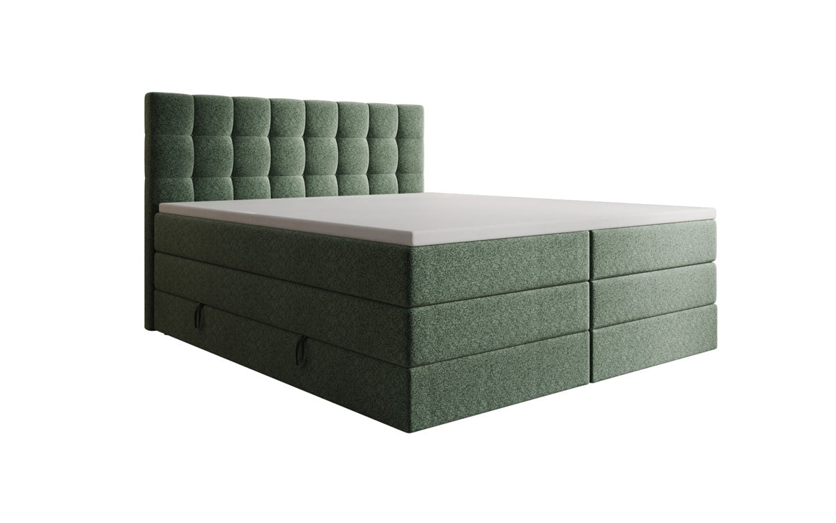 Boxspringbed Grandé in structuurstof met opbergruimte