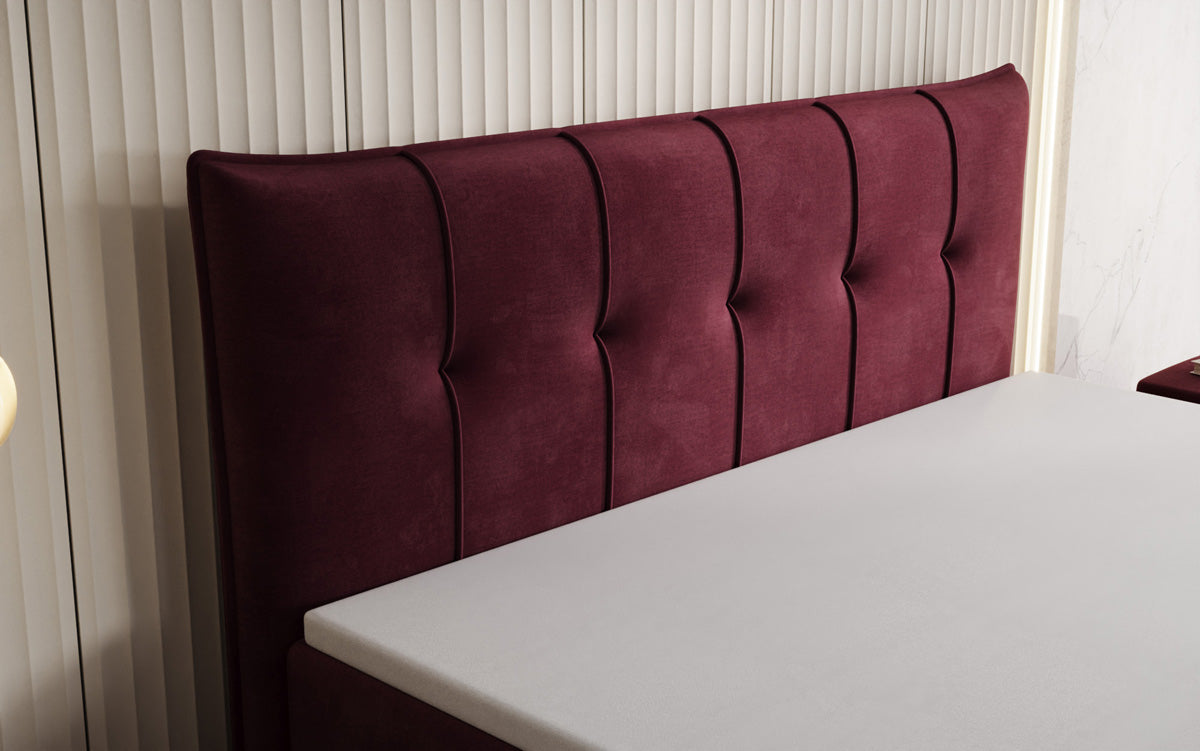 Boxspringbed Treviso met opbergruimte in Fluweel