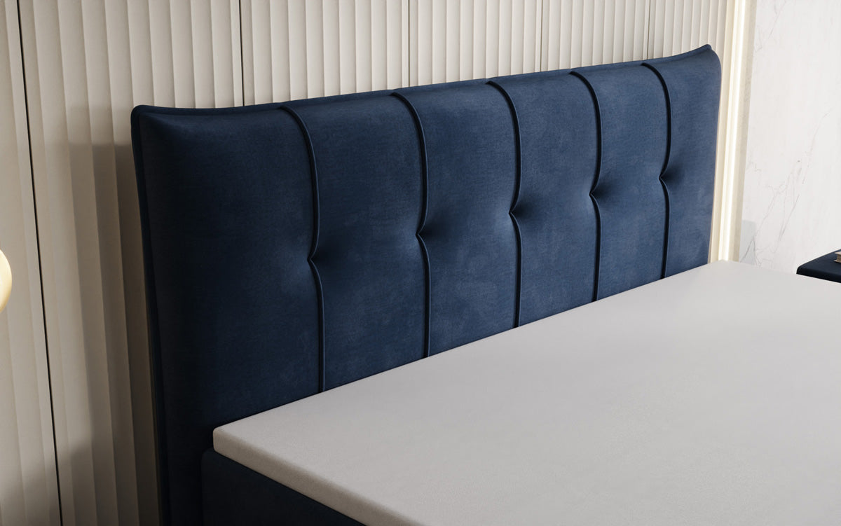 Boxspringbed Treviso met opbergruimte in Fluweel