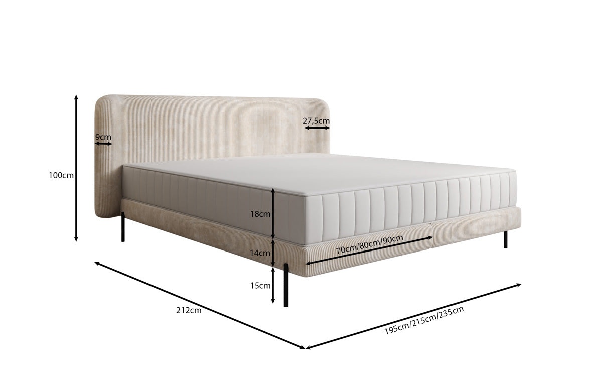 Designer Polsterbett Enna in Cord