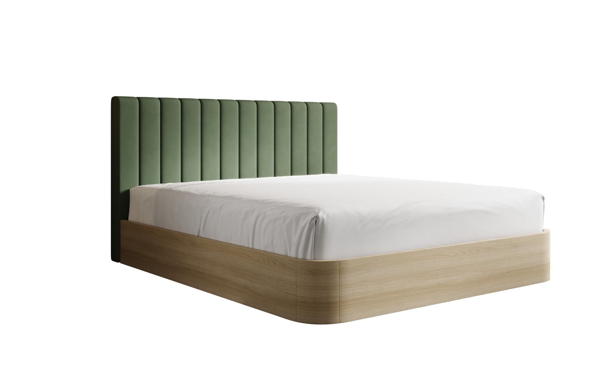 Designer Polsterbett Fiore Linea in Stoff mit Stauraum