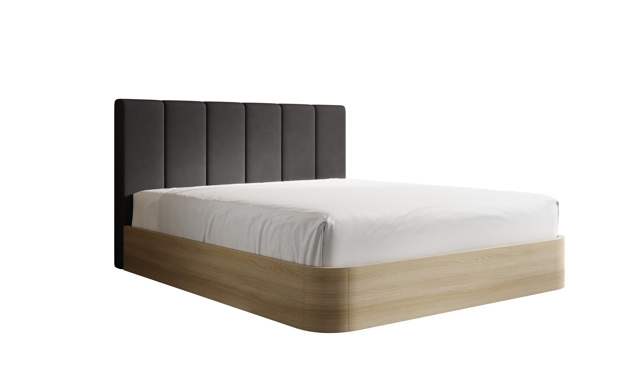 Designer gestoffeerd bed Fiore Piano in Stof met opbergruimte