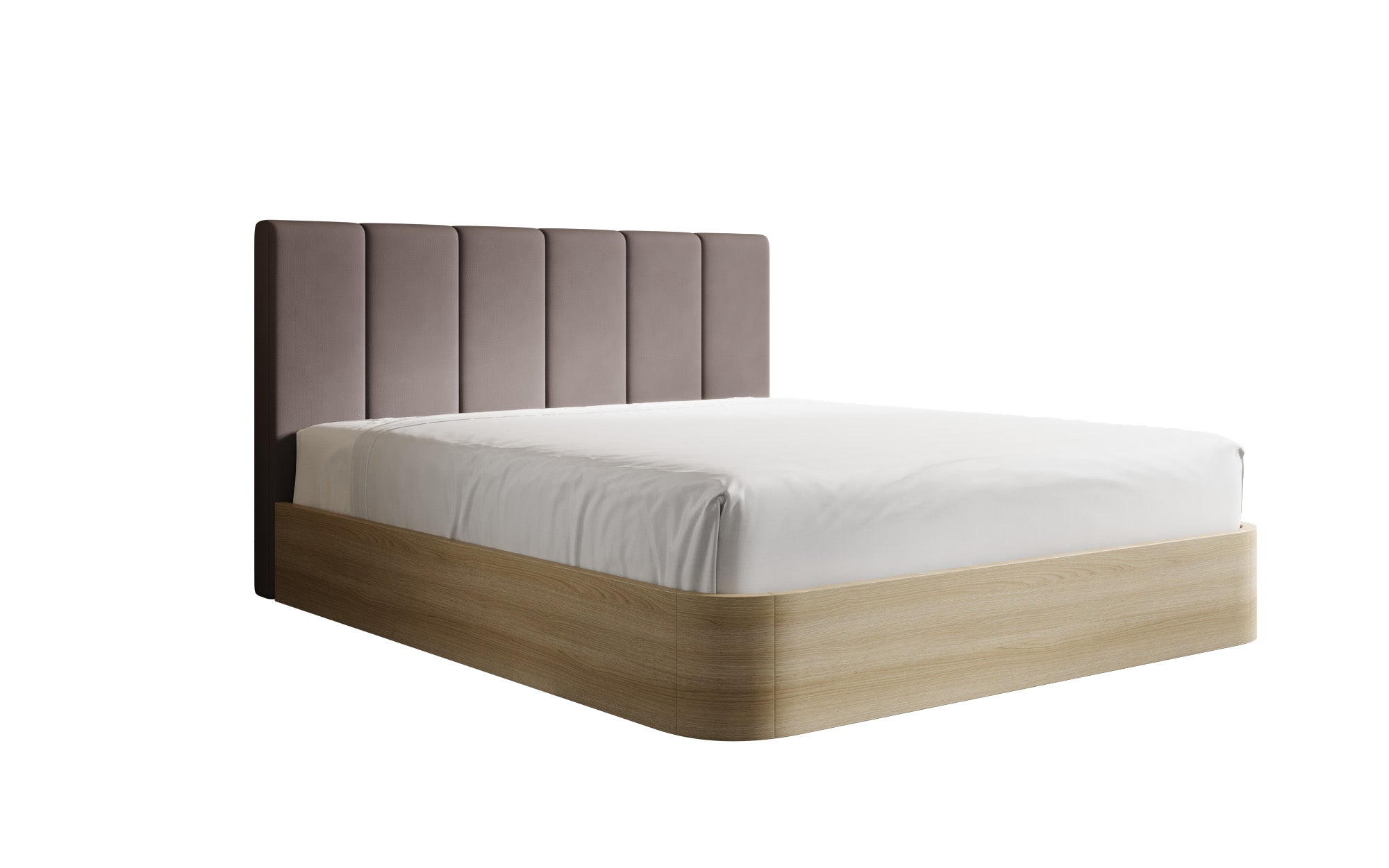 Designer gestoffeerd bed Fiore Piano in Stof met opbergruimte