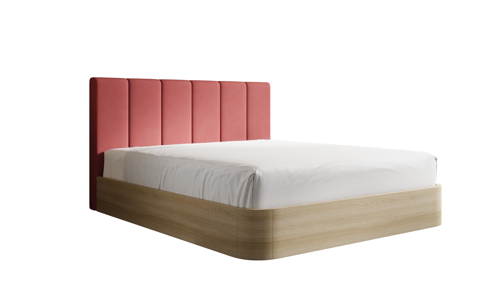 Designer gestoffeerd bed Fiore Piano in Stof met opbergruimte