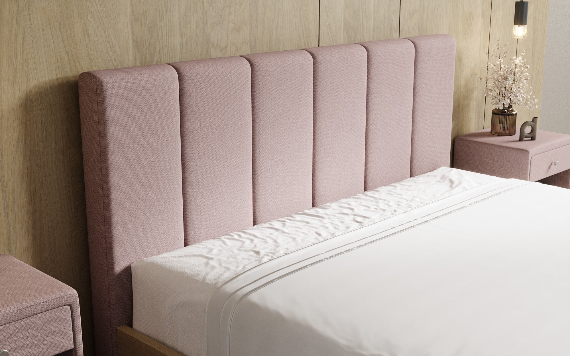 Designer gestoffeerd bed Fiore Piano in Stof met opbergruimte
