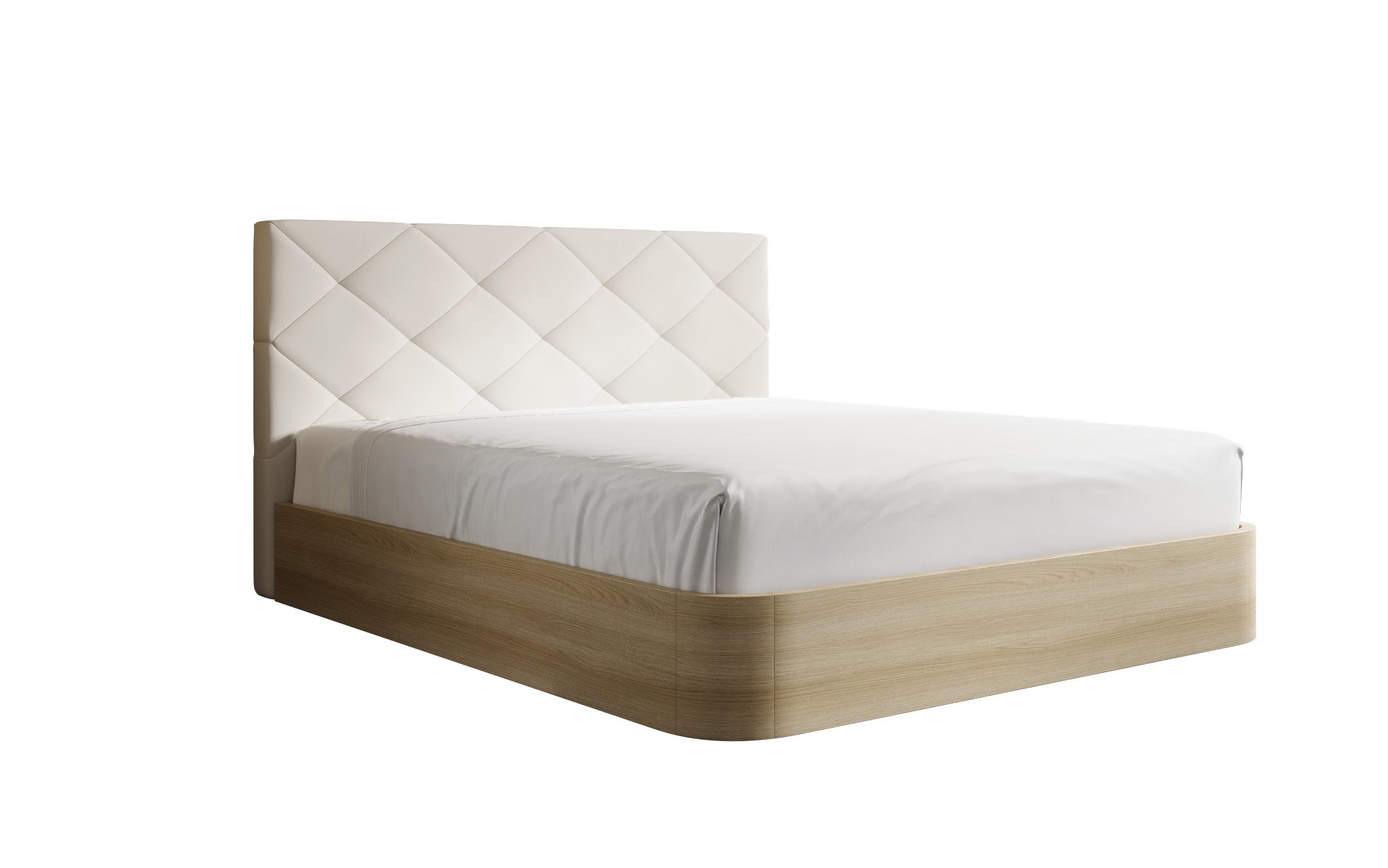 Designer gestoffeerd bed Fiore Caro in Stof met opbergruimte