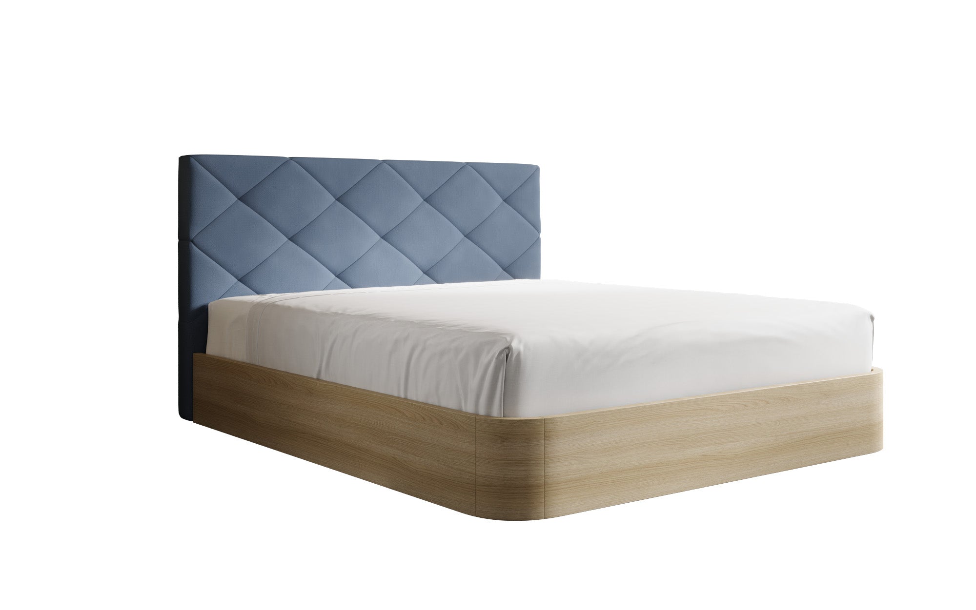 Designer gestoffeerd bed Fiore Caro in Stof met opbergruimte