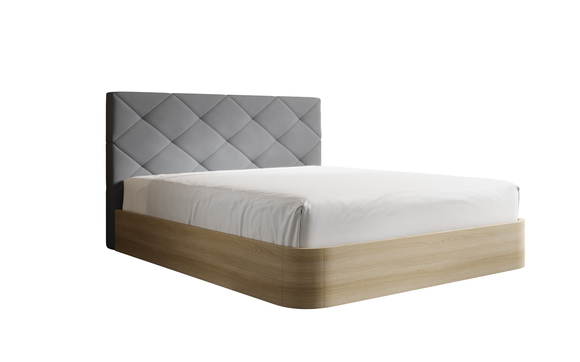 Designer gestoffeerd bed Fiore Caro in Stof met opbergruimte