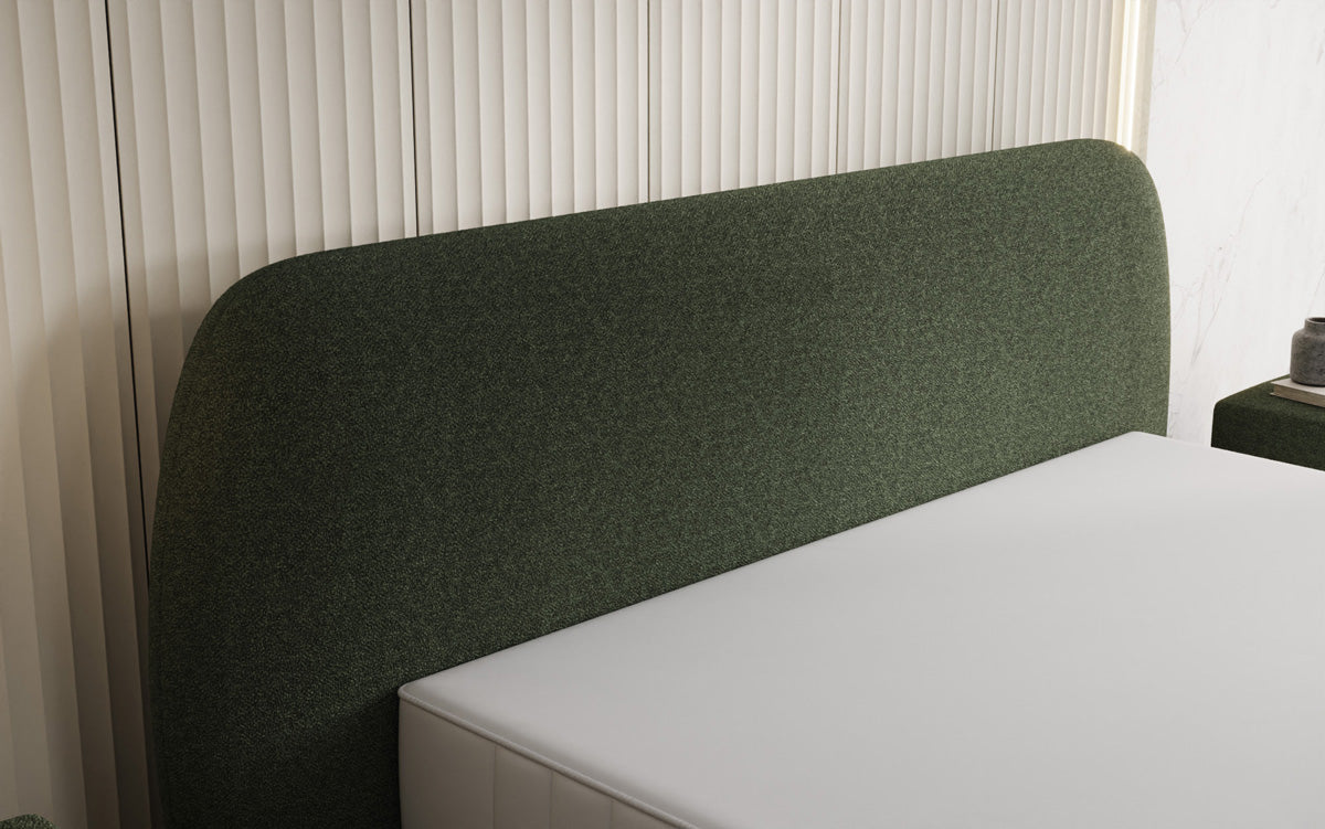 Lit rembourré design Nella en Peluche Bouclé avec espace de rangement