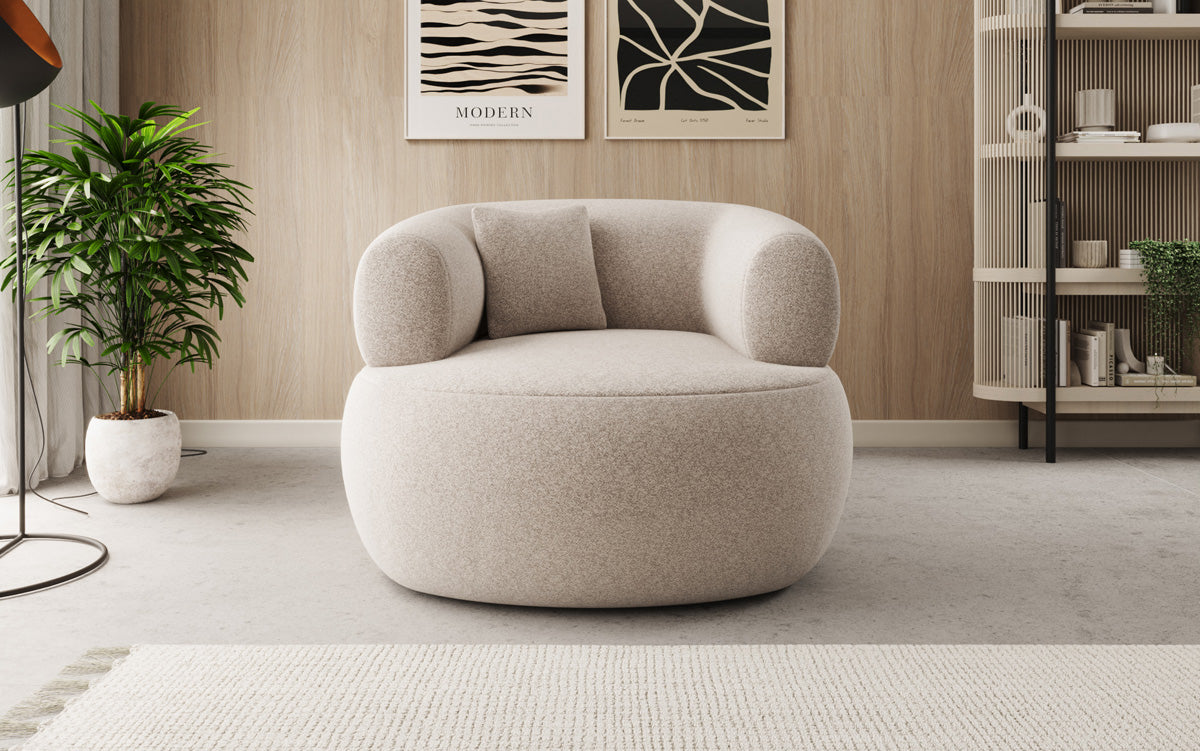 Designer Sofa-Sessel Bao in Strukturstoff - 360°-Drehfunktion