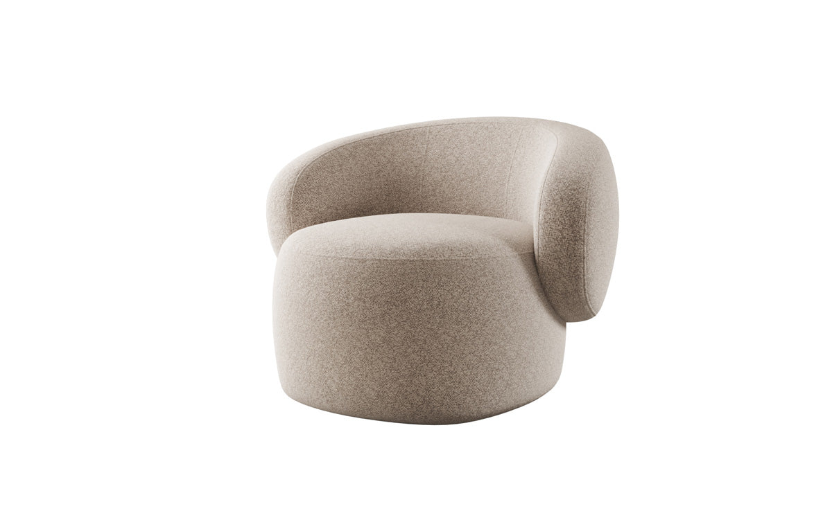 Fauteuil canapé design Kai en tissu texturé - fonction pivotante à 360°