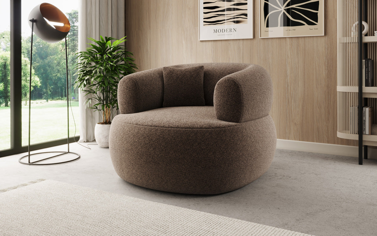 Designer Sofa-Sessel Bao in Strukturstoff - 360°-Drehfunktion