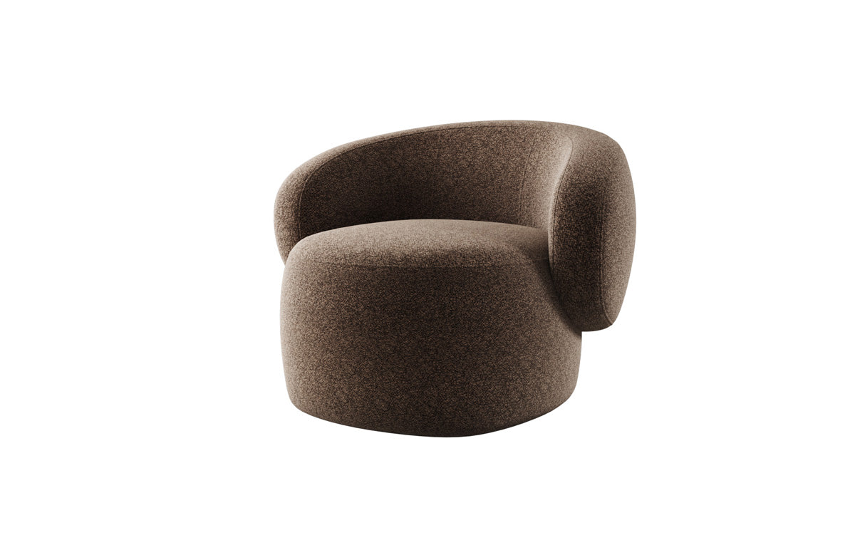 Fauteuil canapé design Kai en tissu texturé - fonction pivotante à 360°