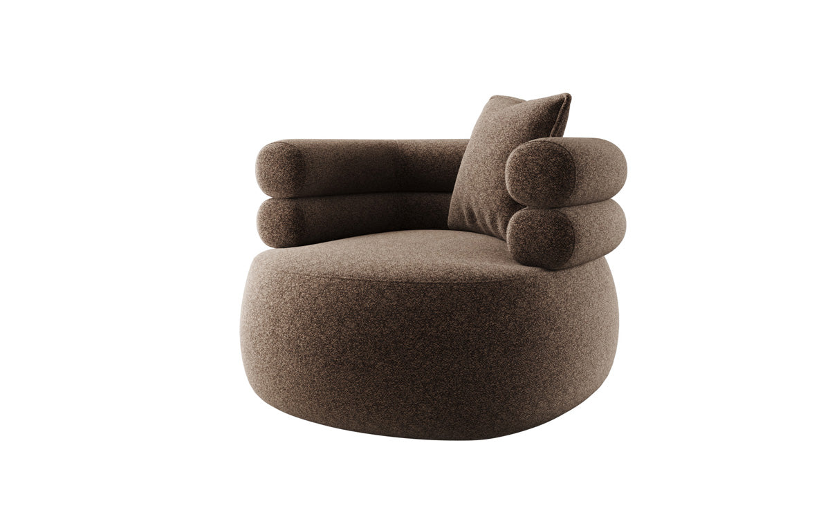 Designer Sofa-Sessel Lio in Strukturstoff - 360°-Drehfunktion
