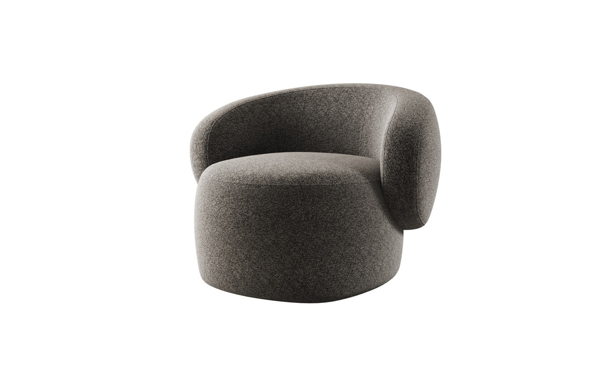 Fauteuil canapé design Kai en tissu texturé - fonction pivotante à 360°
