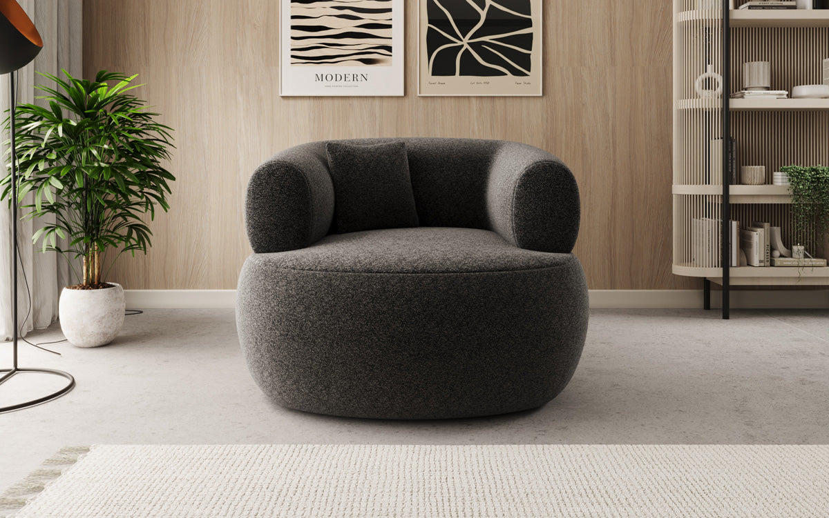 Designer Sofa-Sessel Bao in Strukturstoff - 360°-Drehfunktion