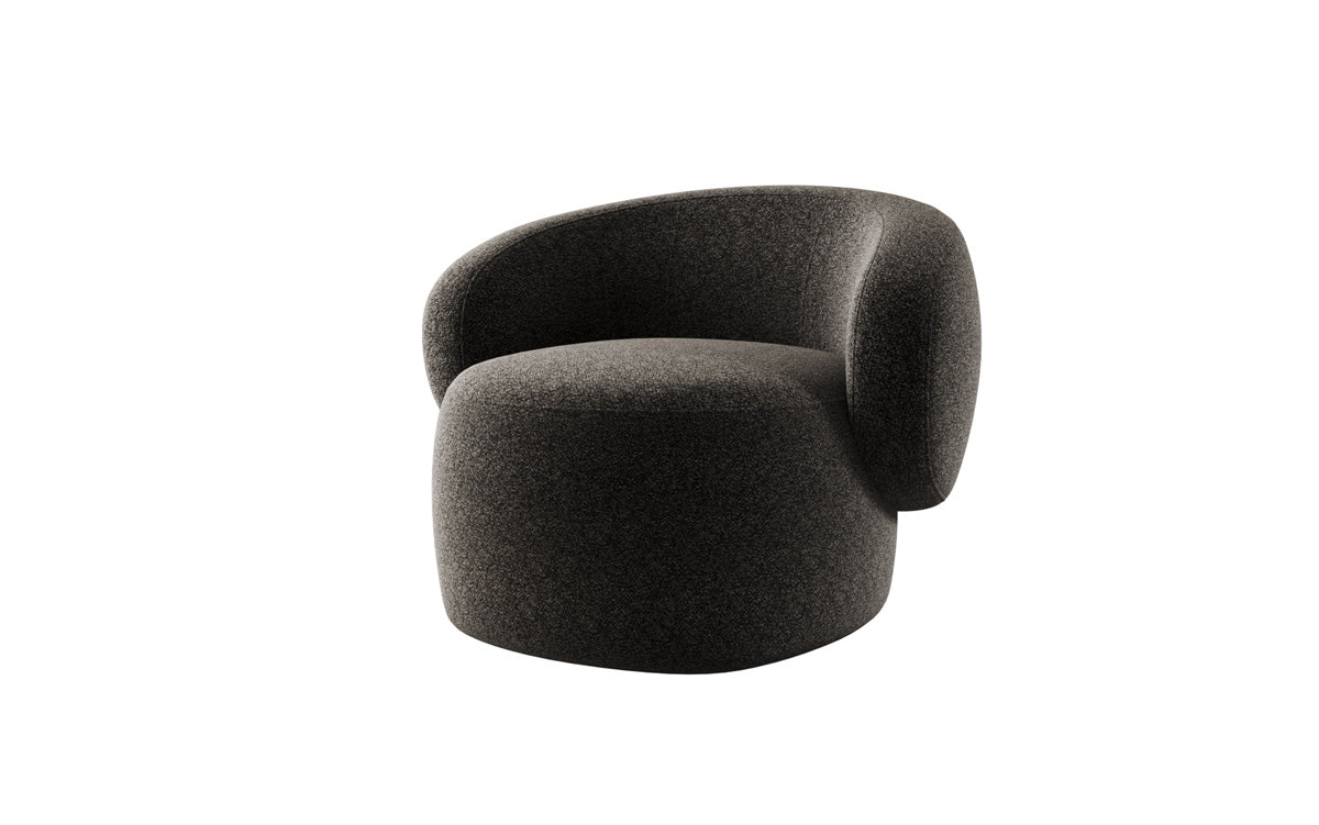 Fauteuil canapé design Kai en tissu texturé - fonction pivotante à 360°