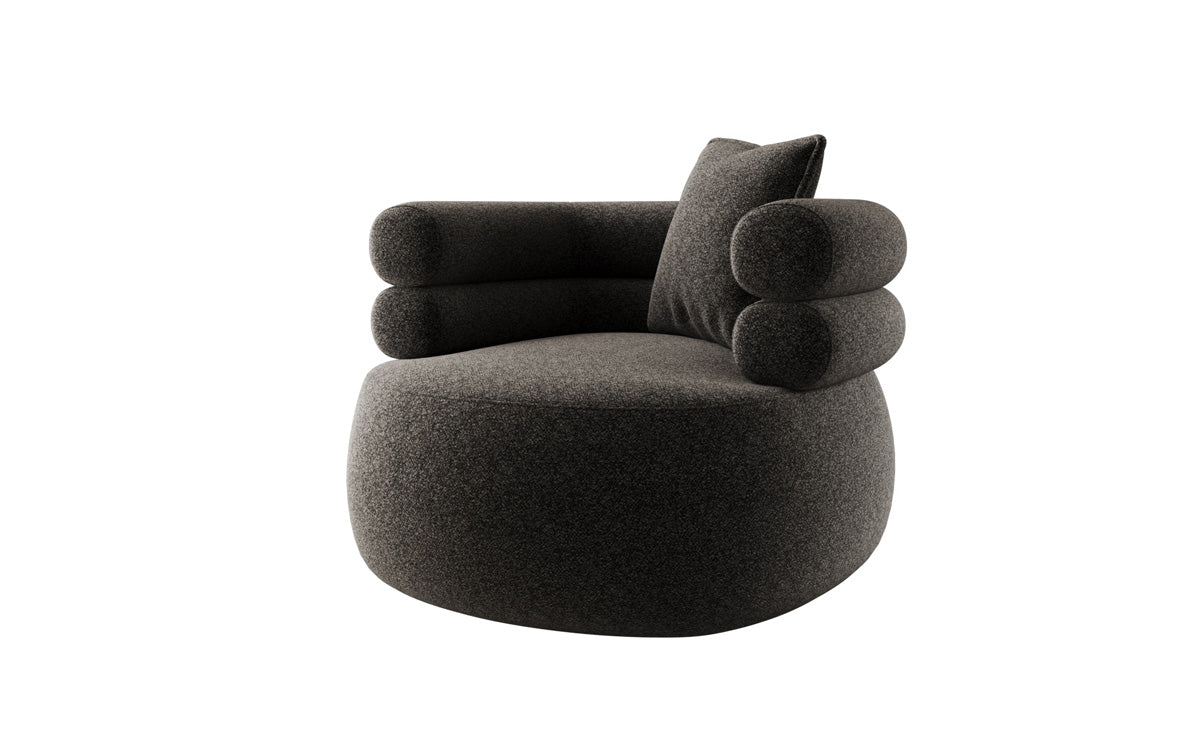 Designer Sofa-Sessel Lio in Strukturstoff - 360°-Drehfunktion