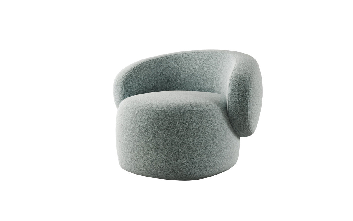 Fauteuil canapé design Kai en tissu texturé - fonction pivotante à 360°