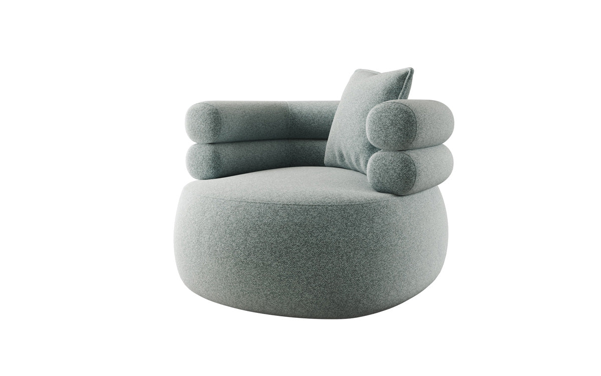 Designer Sofa-Sessel Lio in Strukturstoff - 360°-Drehfunktion