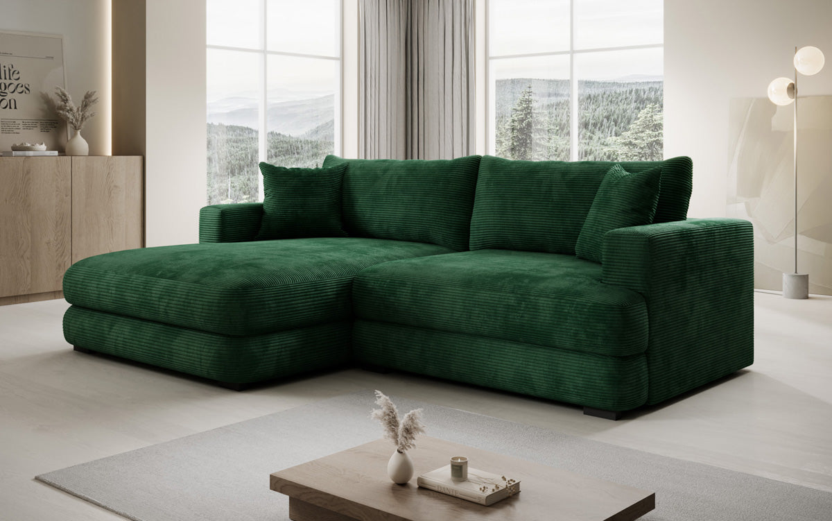 Designer-hoekbank Lima in Ribstof